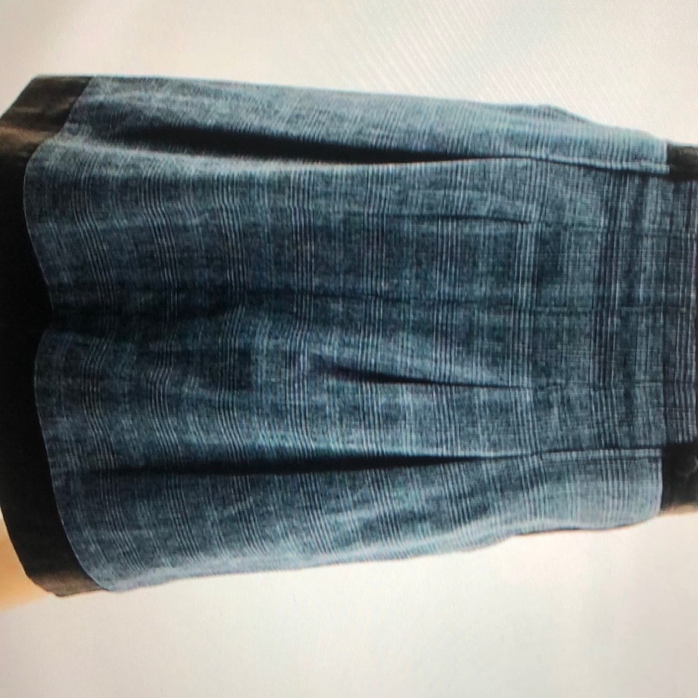 Stefanel Pleated Plaid Skirt with Velvet Trim